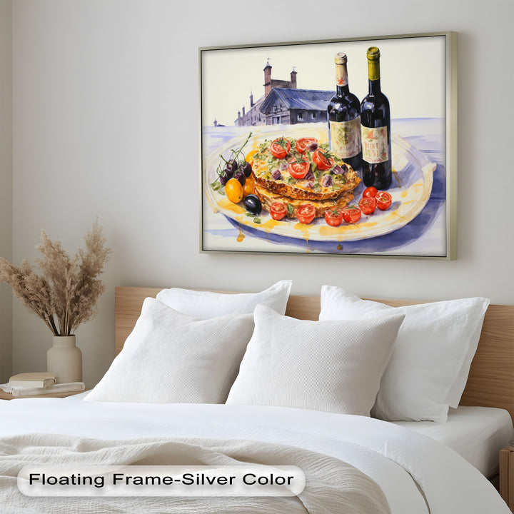 Tuscan Table – Rustic Lasagna and Wine Still Life Food Painting
