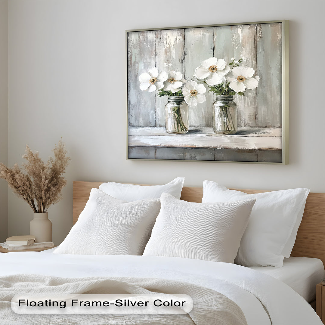 White Flower Jar Still Life – Floral Oil Paintings