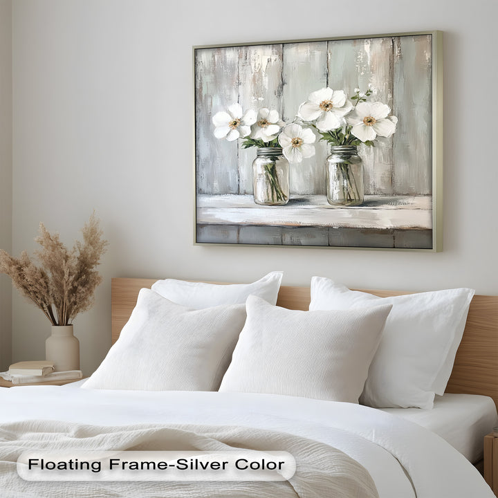 White Flower Jar Still Life – Floral Oil Paintings