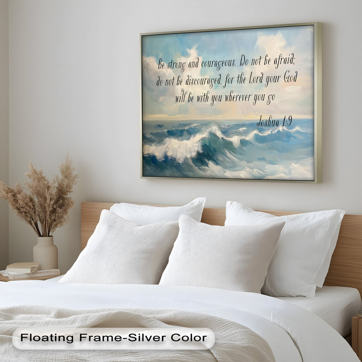 Joshua 1:9 – Strength and Courage Bible Verse Oil Painting