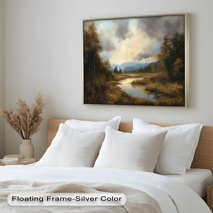 Goldene Ruhe in der Abenddämmerung – Ölgemälde aus dem Hudson River Valley