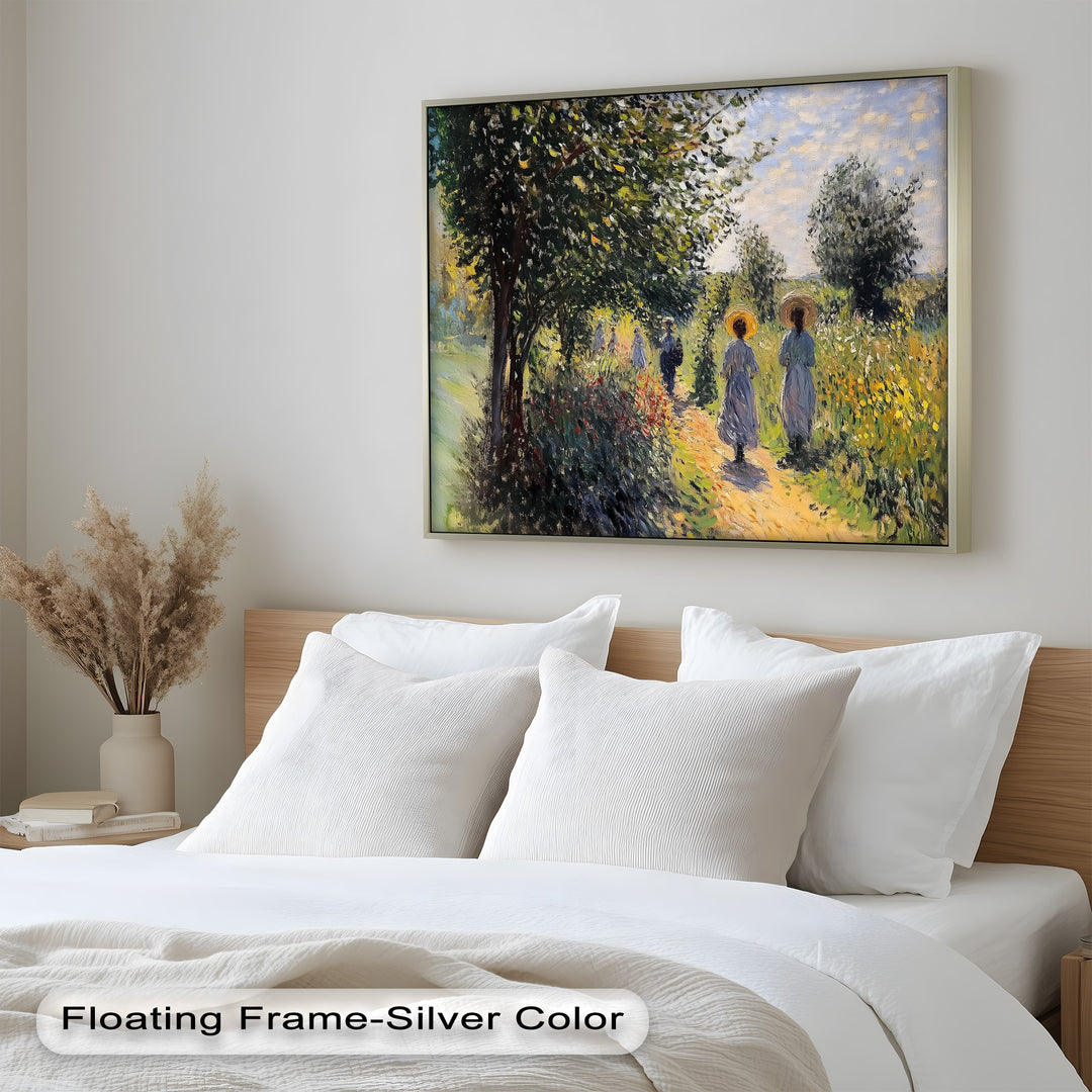 Afternoon Stroll – Sun-Dappled Garden Walk Oil Painting