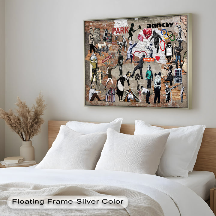 Voices on the Wall – Iconic Banksy Collage Oil Painting