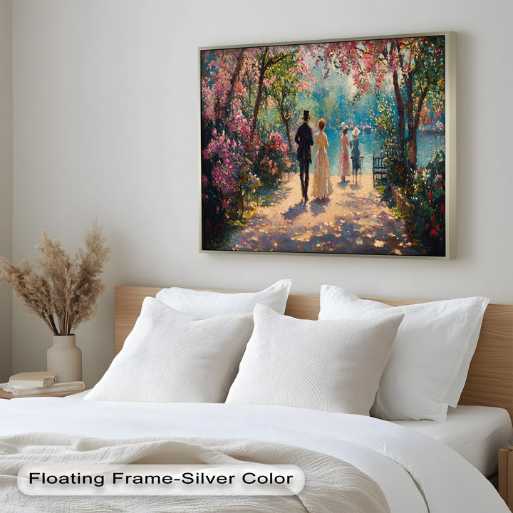 Springtime Promenade – Romantic Garden Path Impressionist Oil Painting