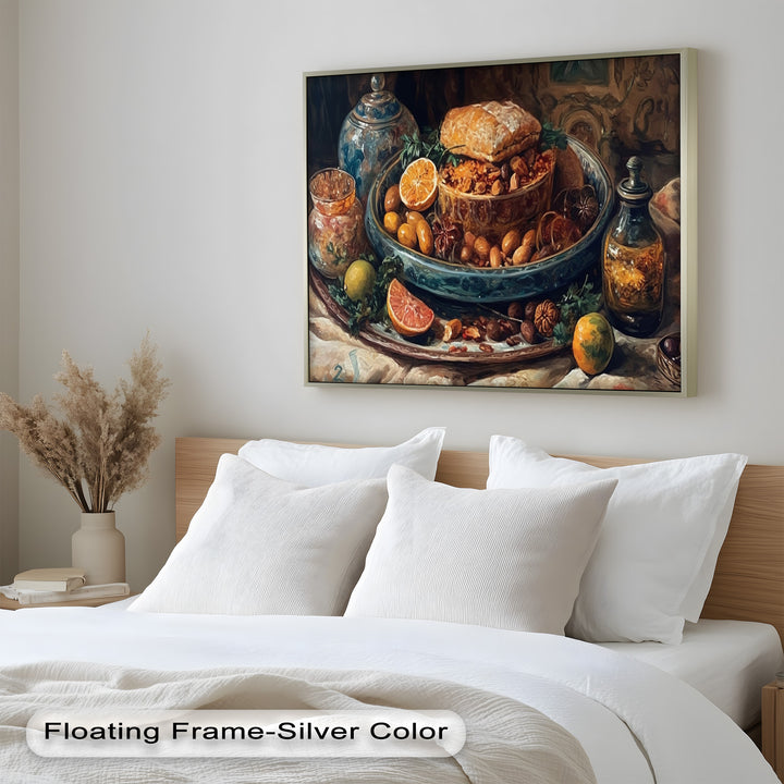 Golden Harvest Table – Ornamentales Festmahl Stillleben Essen Malerei