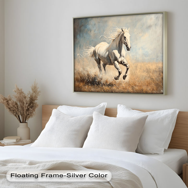White Stallion Art – Horse Oil Painting