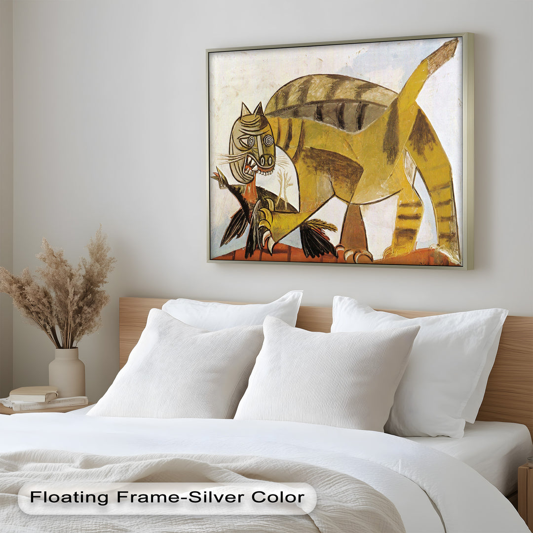 Wild Cat and Bird by Pablo Picasso – Cubist Oil Painting