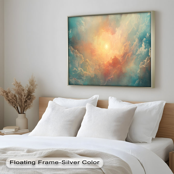 Abstract Sky and Sunlight – Framed Oil Painting