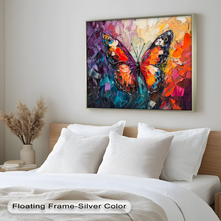 Radiant Butterfly in Blooming Spectrum - Animal Oil Painting