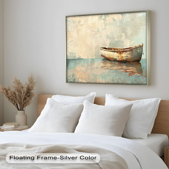 Old Wood Boat – Framed Oil Painting