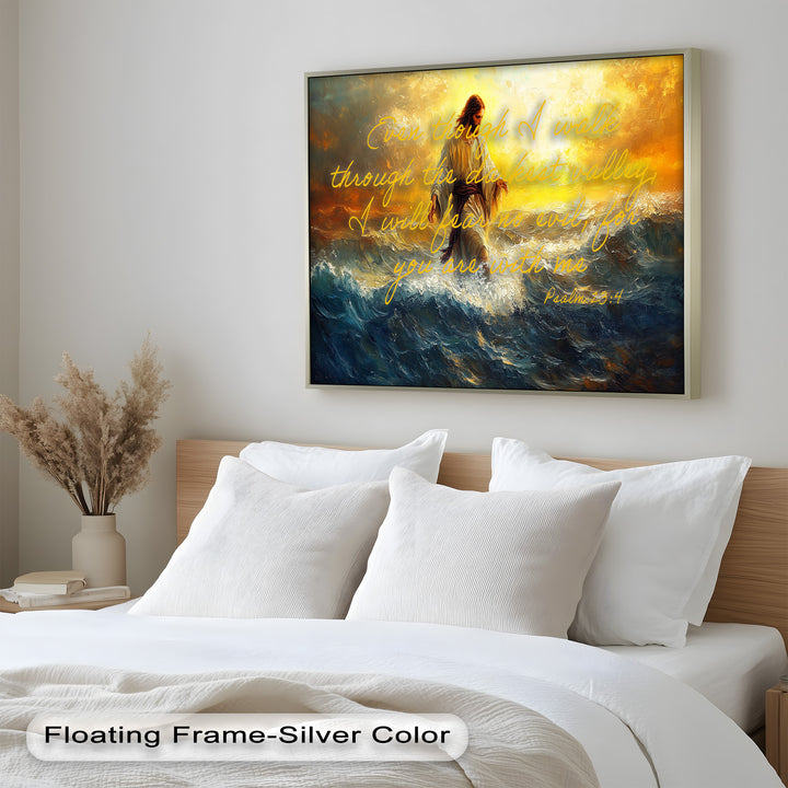 Psalm 23:4 – Fear No Evil Bible Verse Oil Painting
