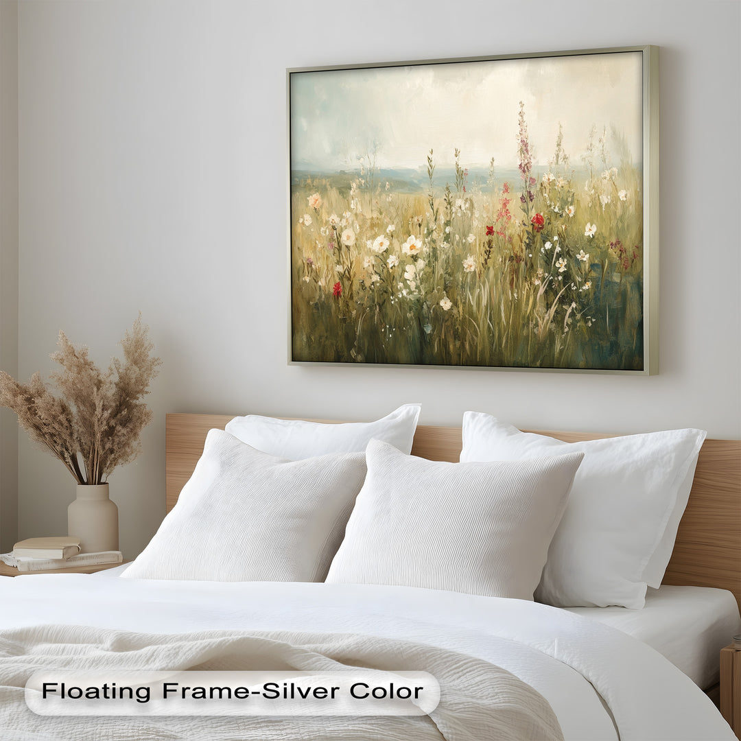 Nostalgic Feel – Serene Wildflower Oil Painting