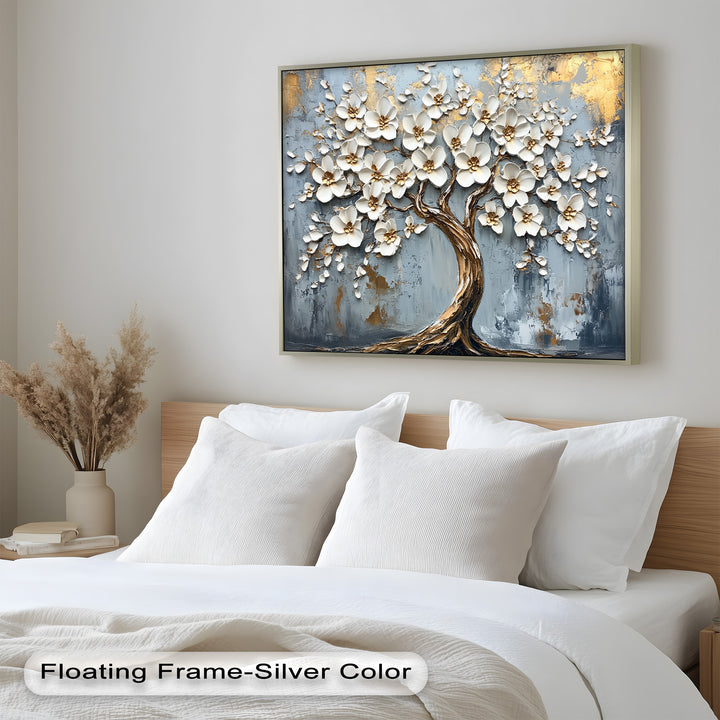 Golden Blossom Tree – Floral Oil Painting