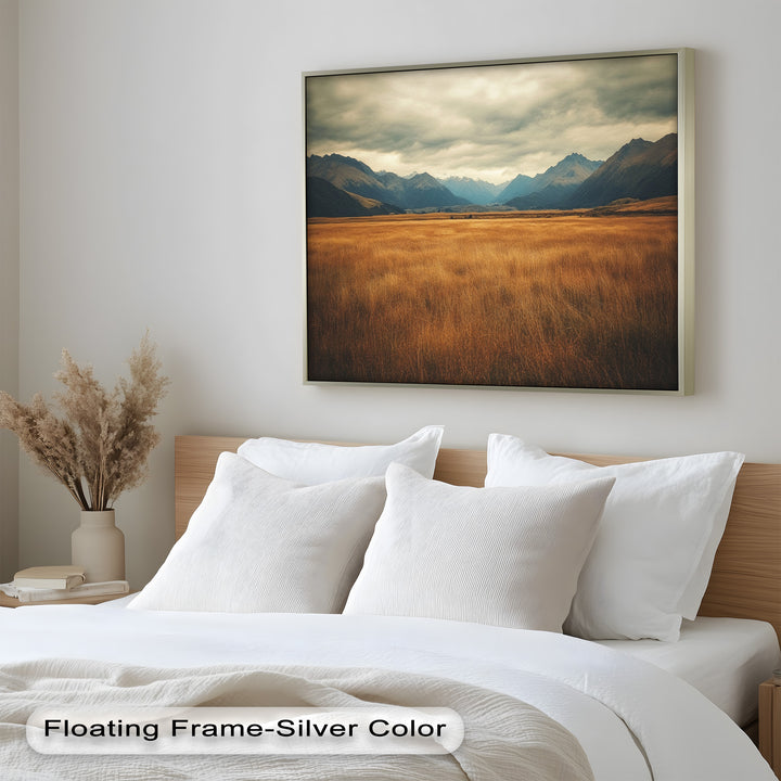 Ölgemälde Golden Meadow – Majestätische Berglandschaft