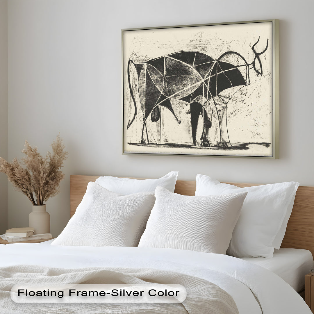 The Bull by Pablo Picasso – Minimal Abstract Oil Painting