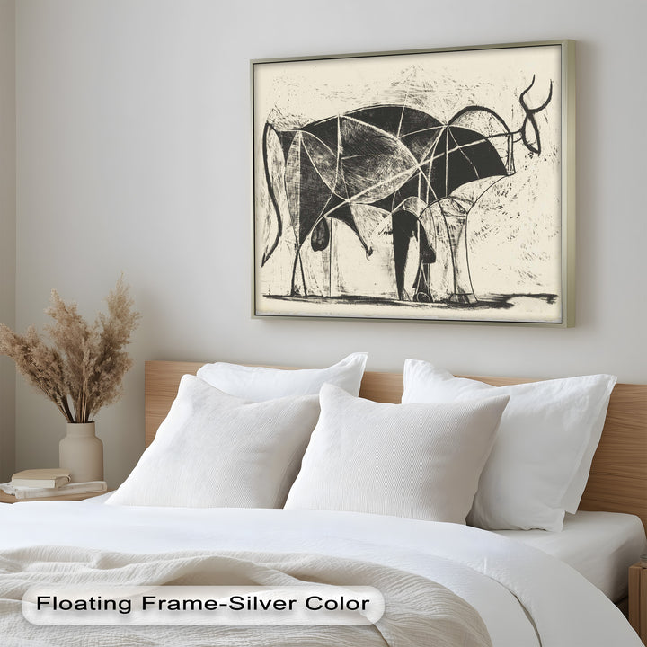 The Bull by Pablo Picasso – Minimal Abstract Oil Painting