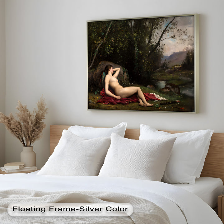 Reclining Diana – Classical Goddess in Nature Renaissance Oil Painting