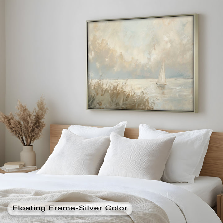 Lake Sailboat – Tranquil Waterscape Oil Painting