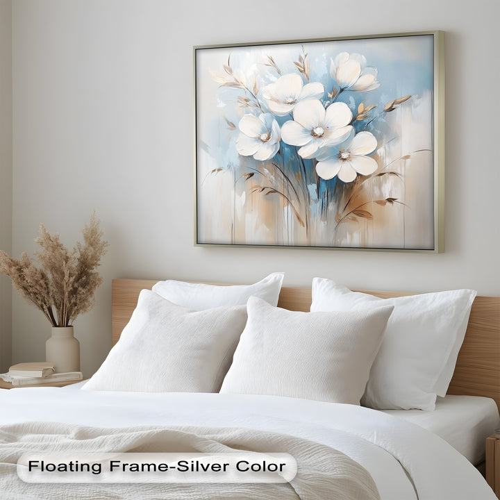 Soft White Blossoms – Floral Oil Painting
