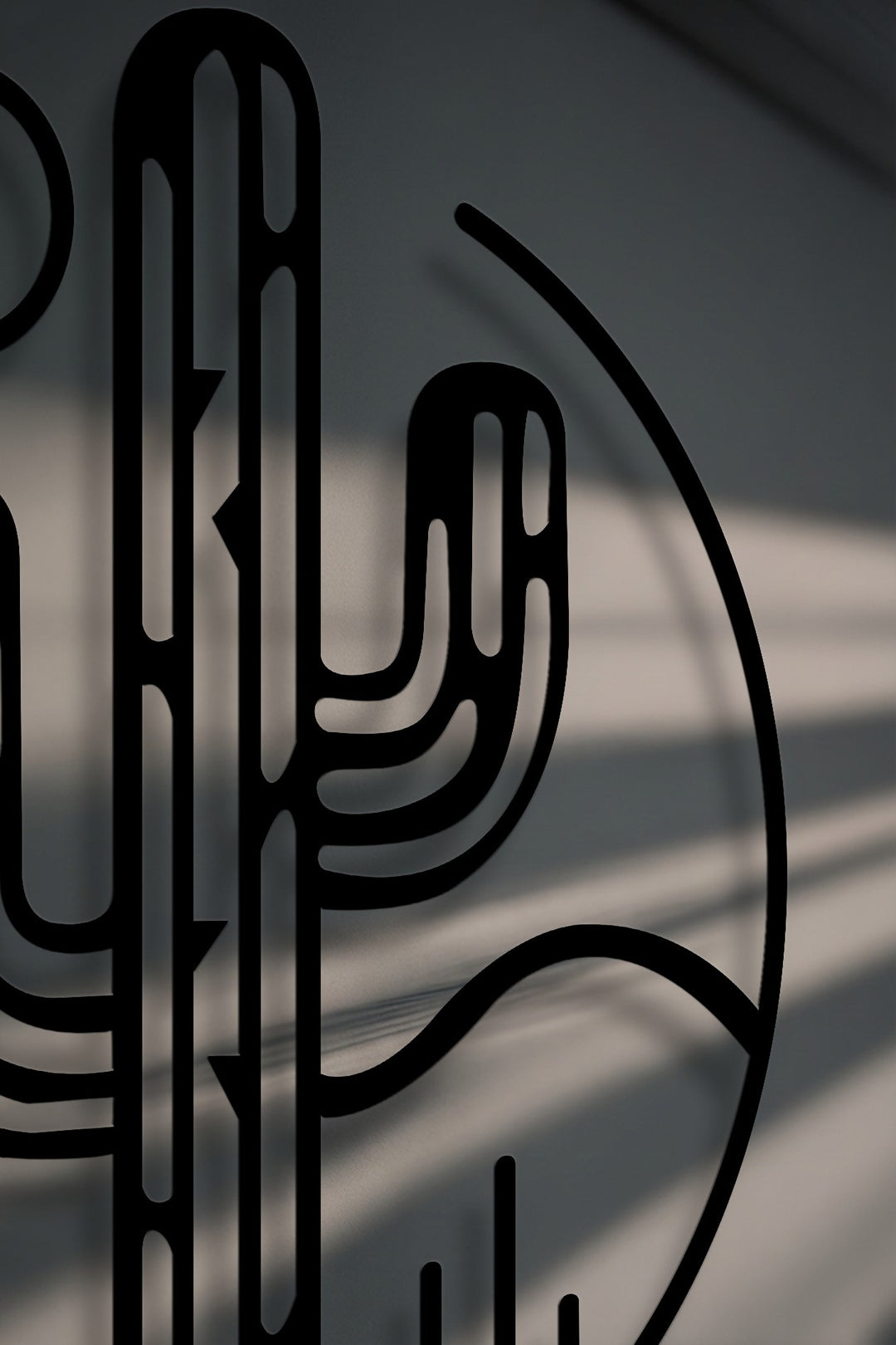 Minimal Desert Cactus Metal Wall Art – Modern Southwest Landscape Design