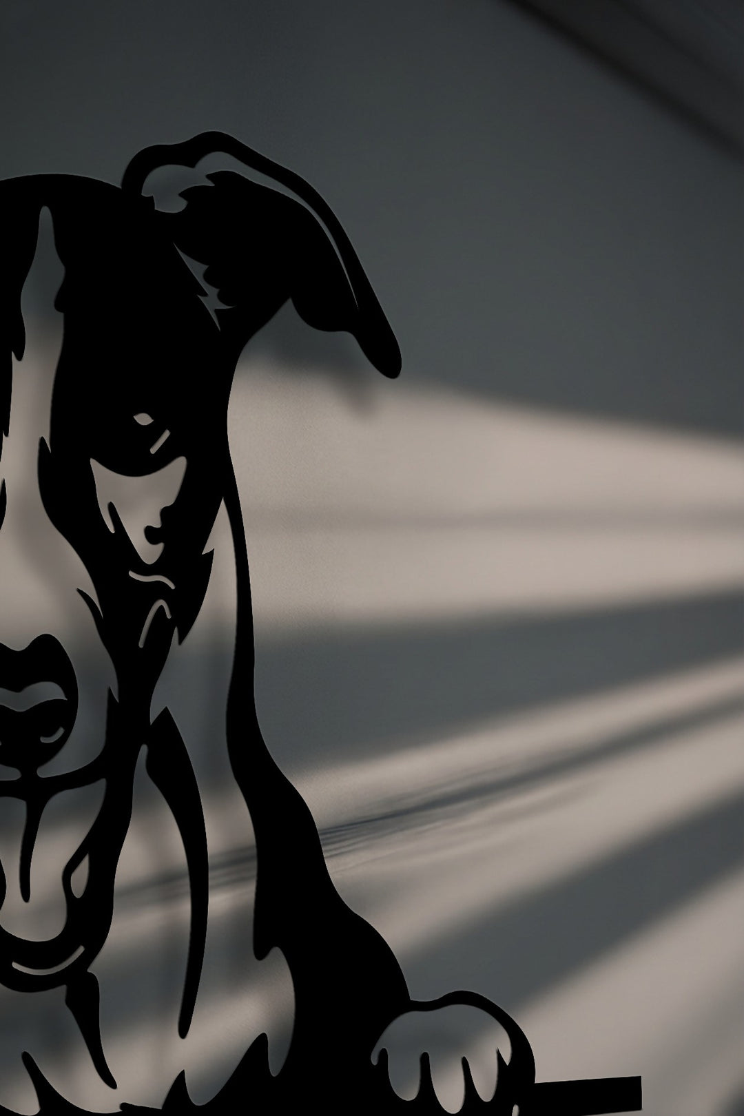 Curious Puppy Peeking Metal Wall Art – Playful Dog Silhouette Decor