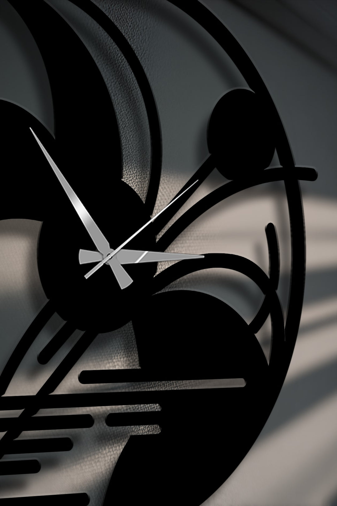 Abstract Landscape Metal Wall Clock with Modern Artistic Design