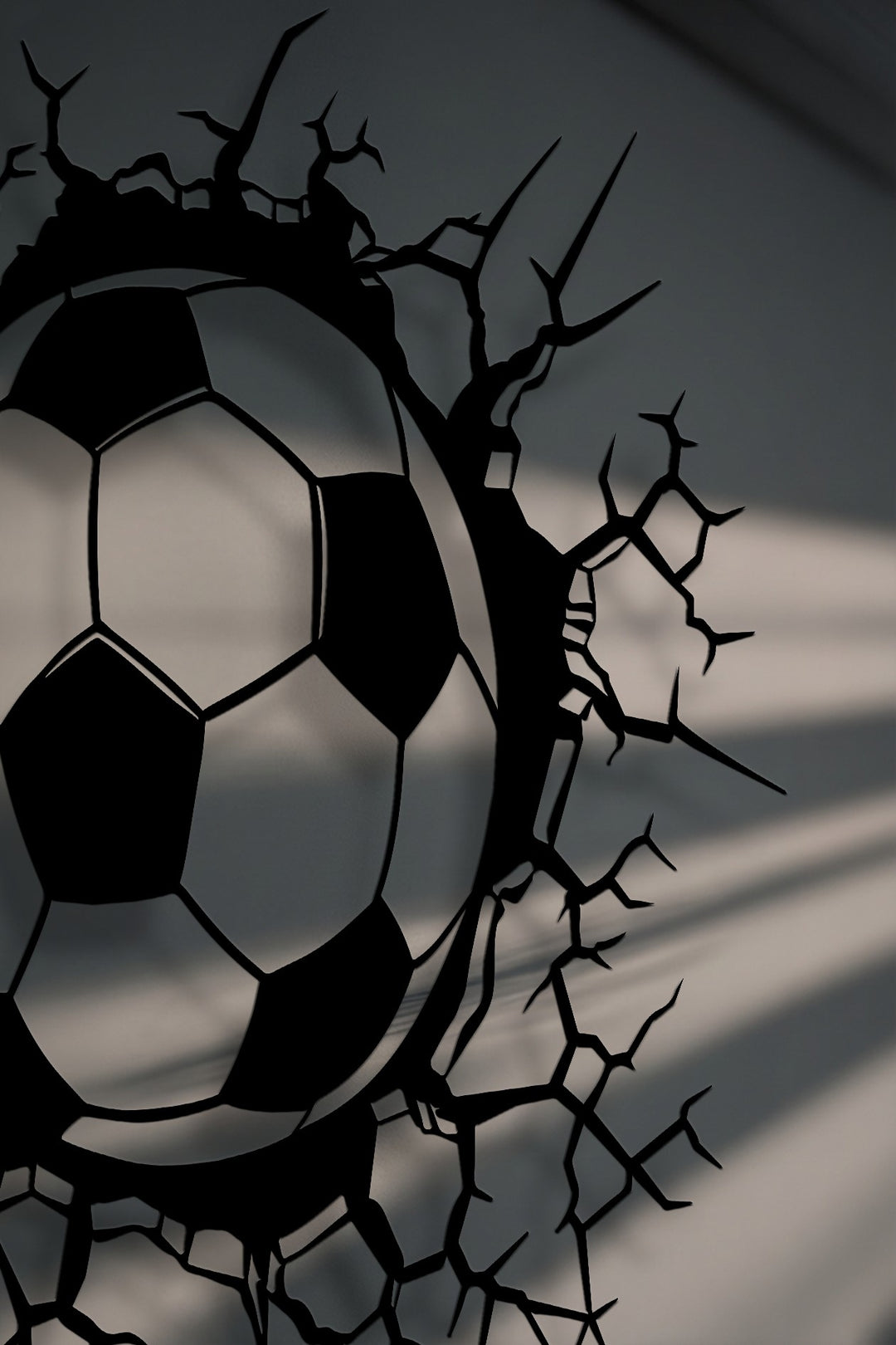 Breaking Wall Soccer Ball – Dynamic Sports Metal Wall Art
