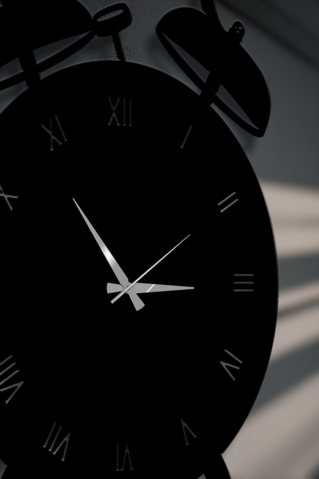 Vintage Alarm Clock Shape Modern Metal Wall Clock
