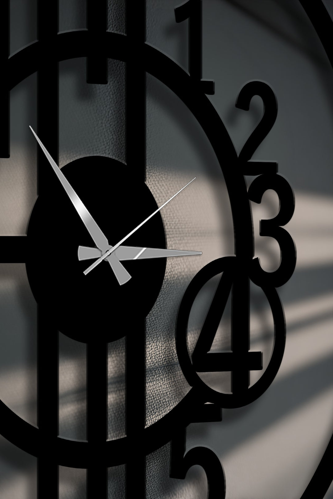 Abstract Geometric Number Modern Metal Wall Clock