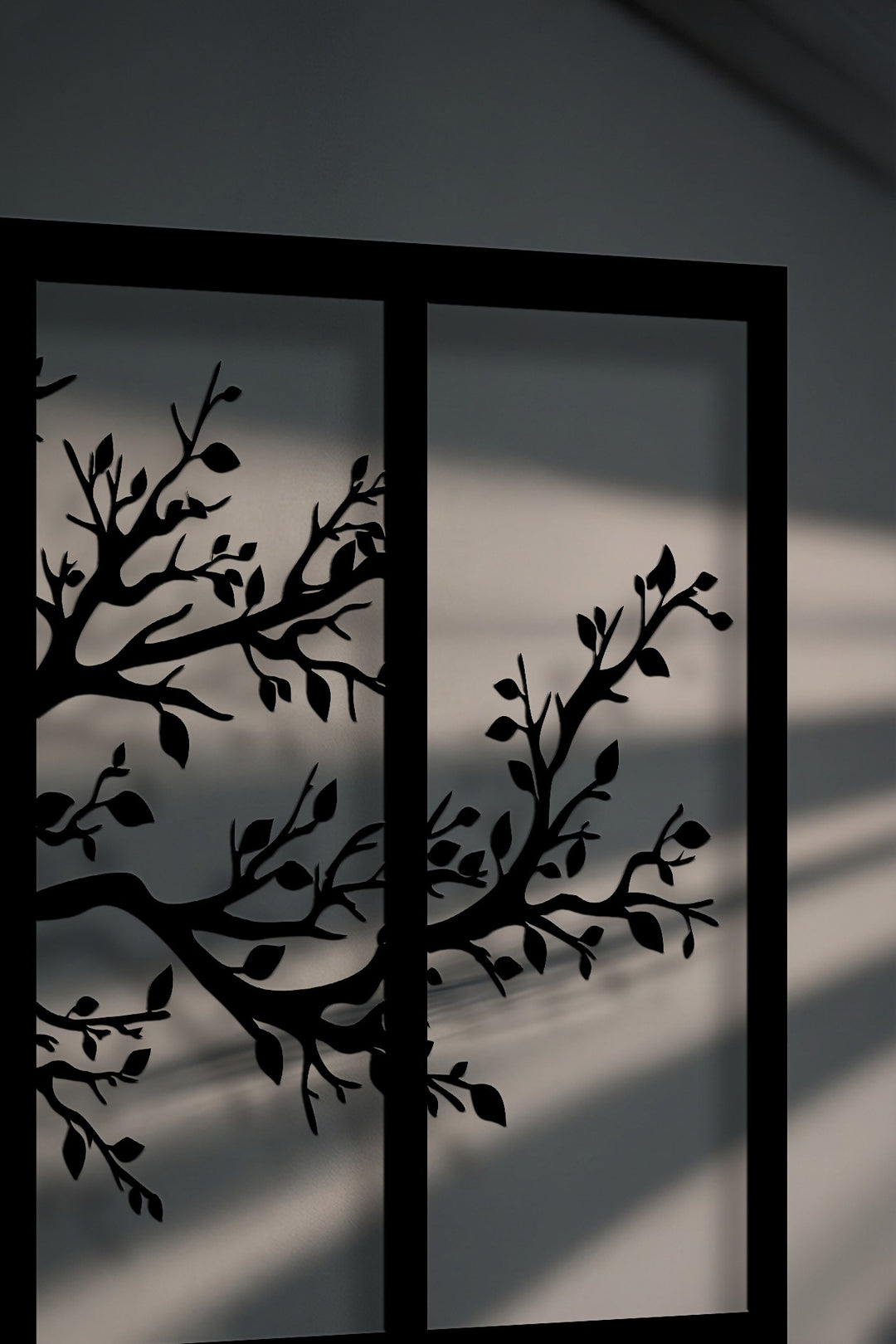 Minimalist Tree Silhouette Triptych – Modern Nature Metal Wall Art