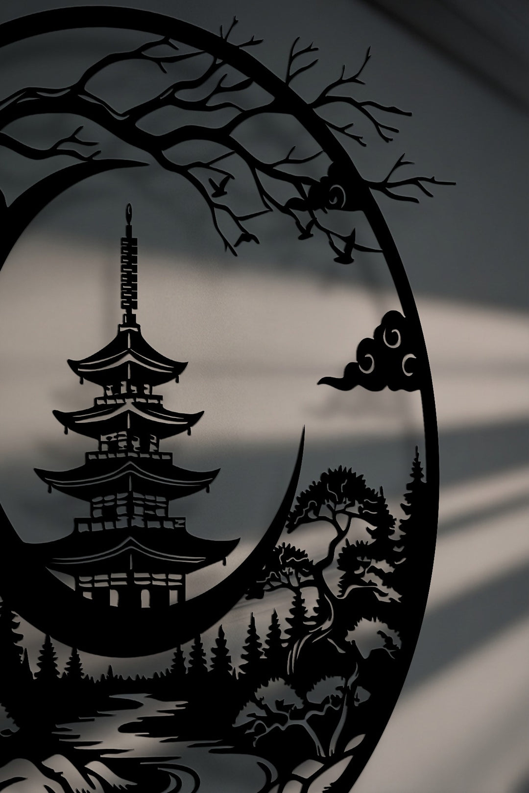 Décoration ronde à motif grec Miroir Mural–Décoration murale miroir classique moderne