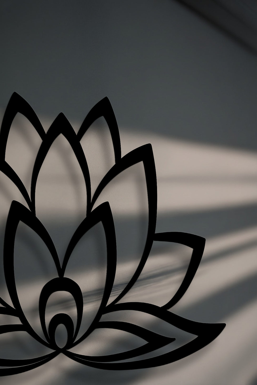 Minimal Lotus Bloom – Zen Metal Wall Art