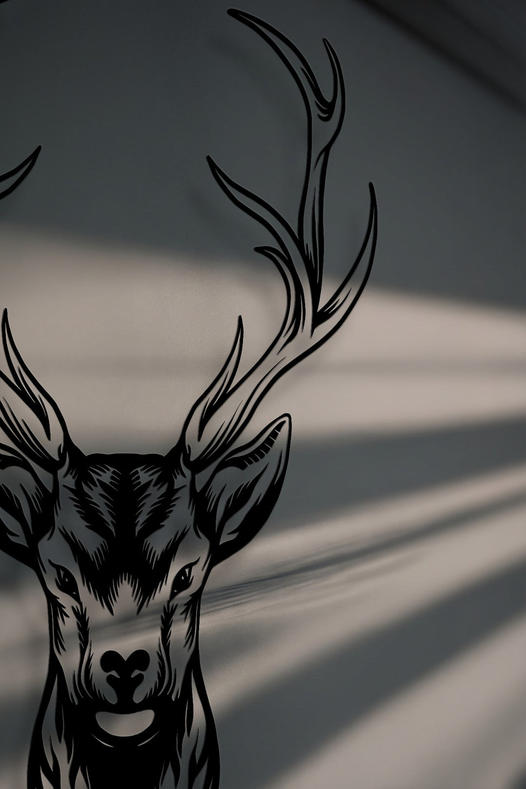 Majestic Deer Head Metal Wall Art – Modern Wildlife Antler Design