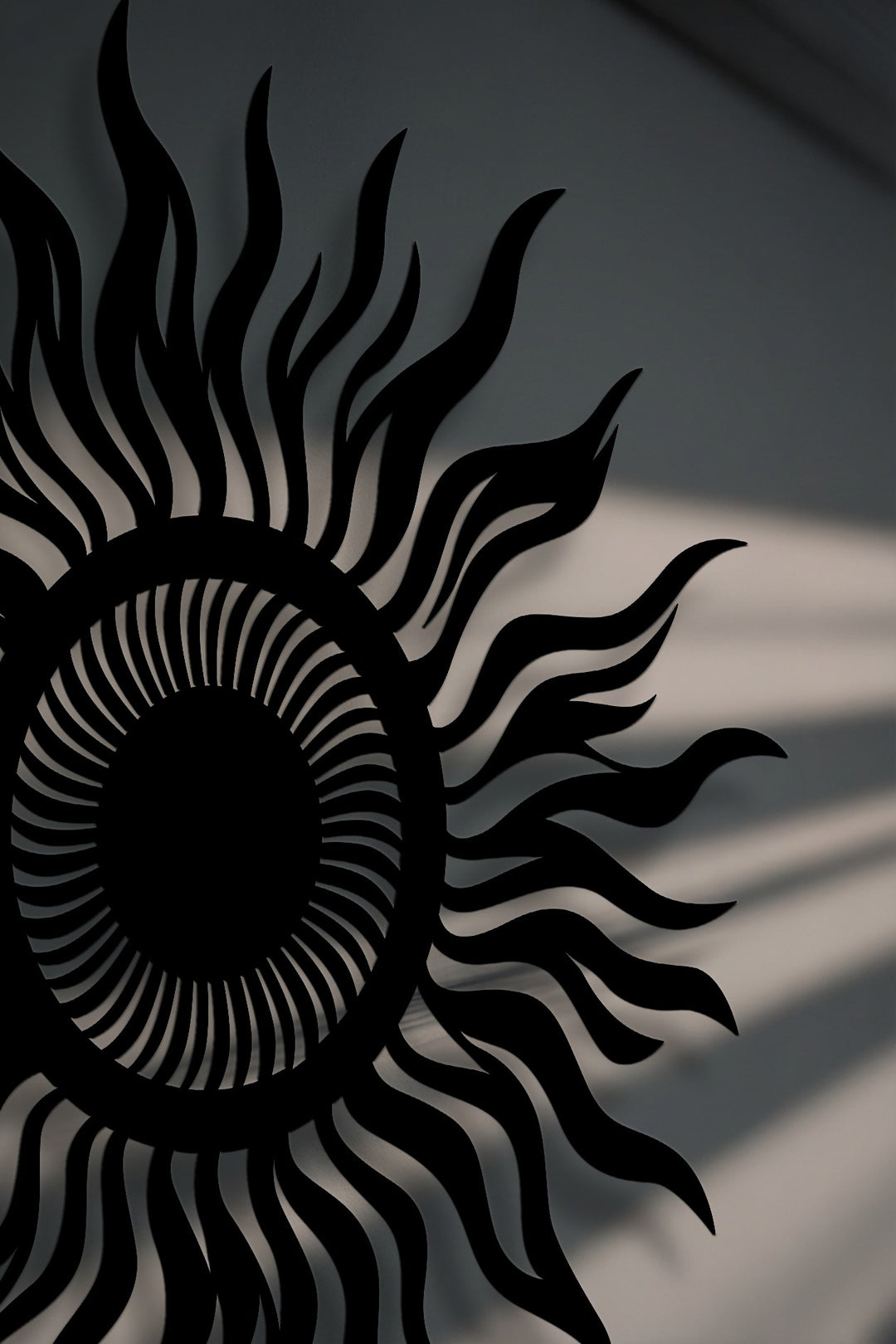 Abstract Sun Metal Wall Art – Modern Celestial Wall Decor