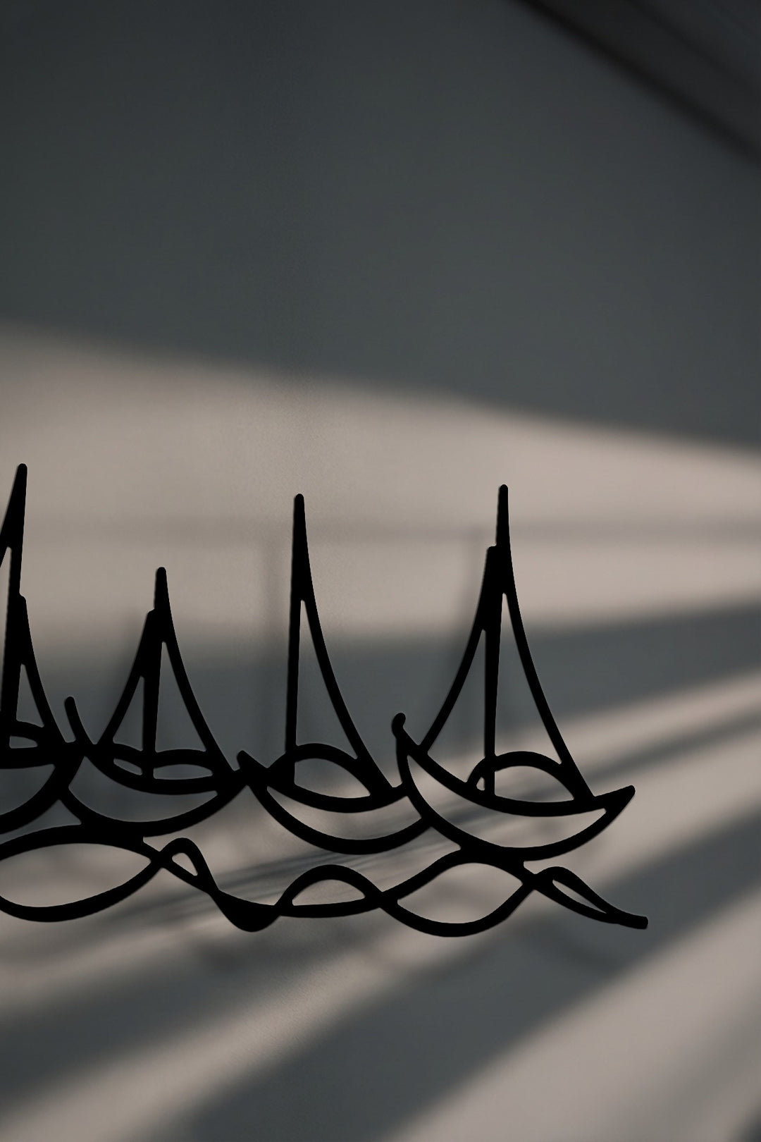 Sailing Rhythm – Minimal Boat Line Metal Wall Art