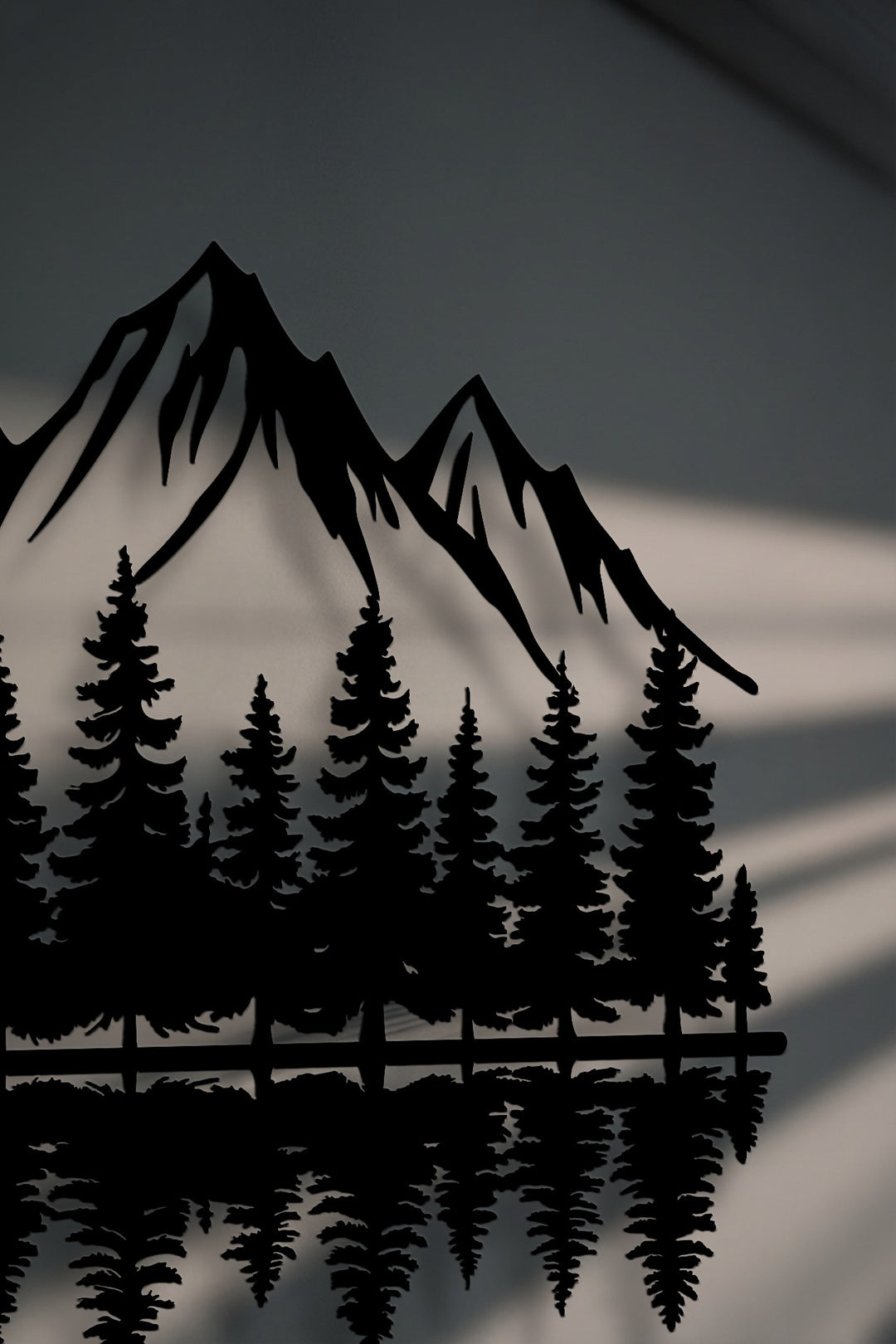 Mountain Forest Reflection Metal Wall Art – Nature Landscape Decor