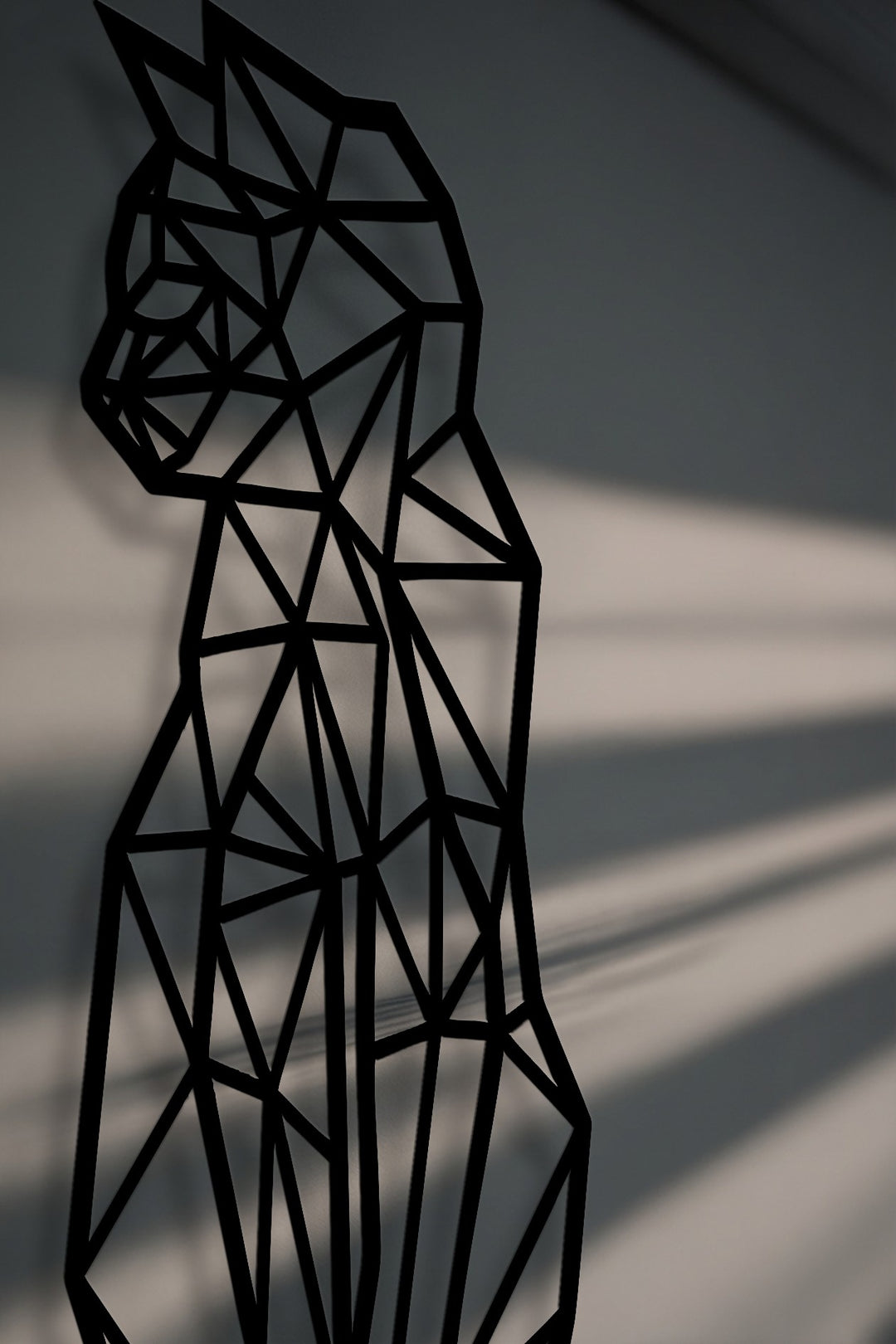 Geometric Sitting Cat – Modern Line Art Metal Wall Art
