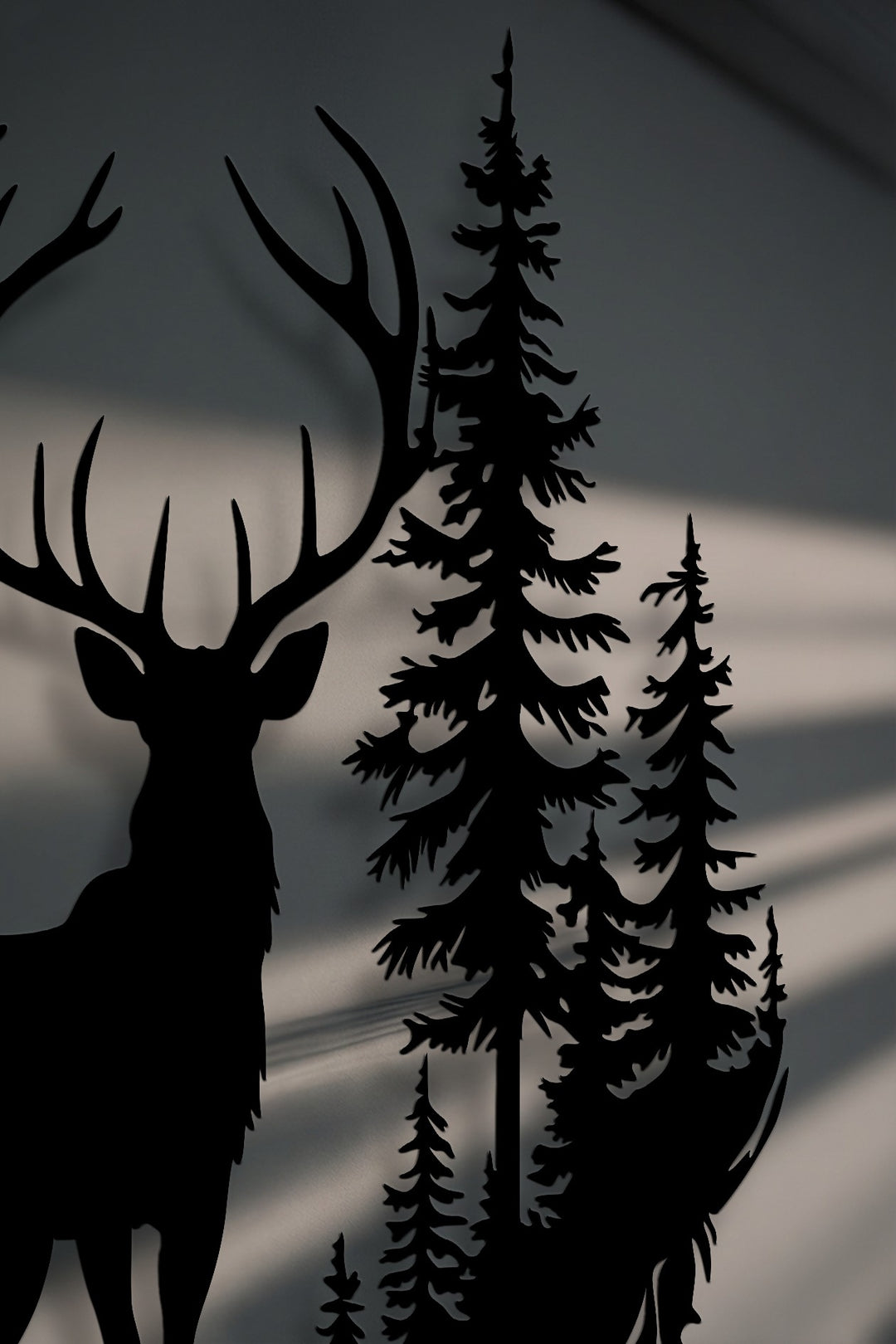 Majestic Deer Forest Metal Wall Art – Wildlife Nature Decor