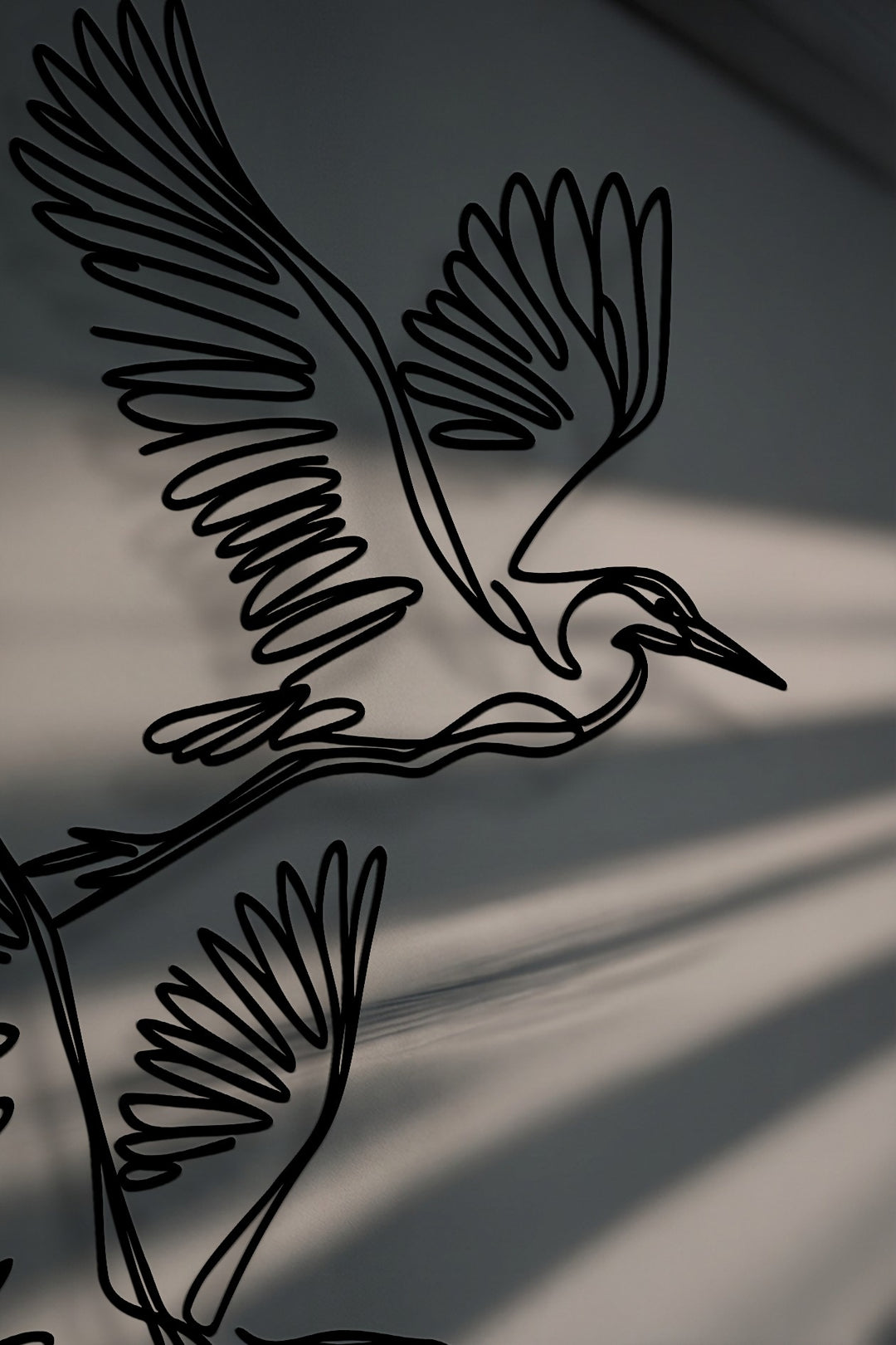 Graceful Flying Herons – Minimalist Metal Wall Art