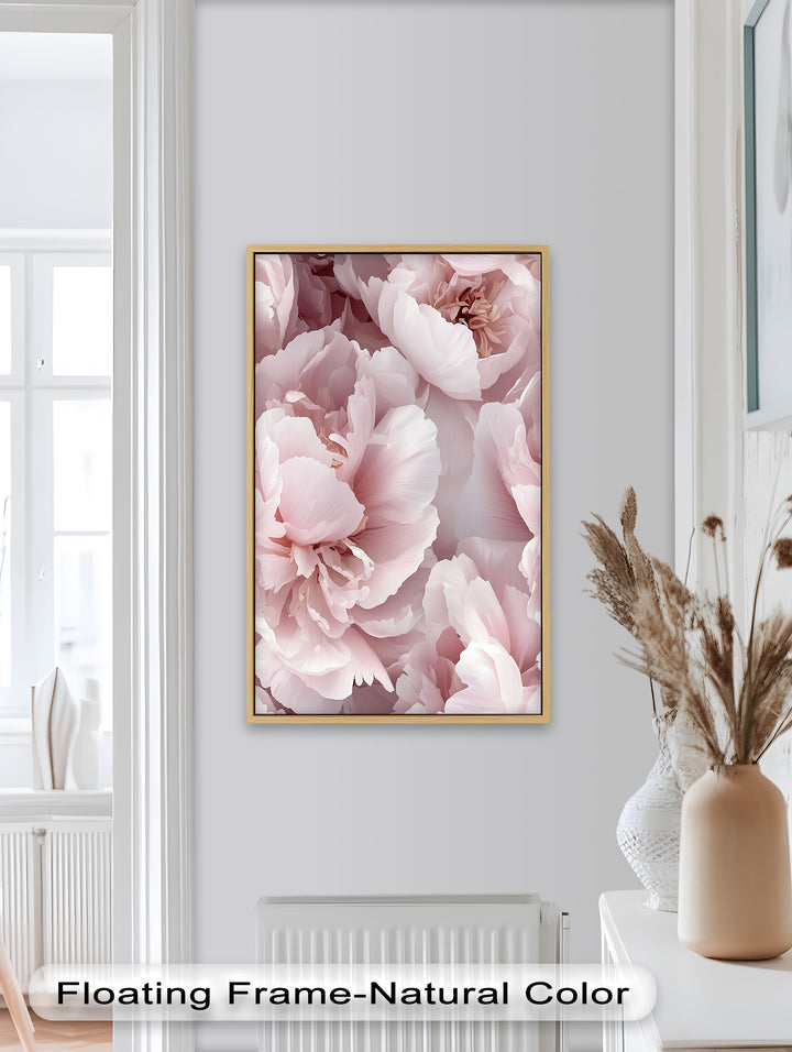 Blushing Petal Bloom – Soft Pink Peony Flower Oil Painting