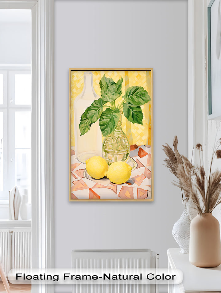 Lemon & Green Leaf Decor - Still Life Oil Painting