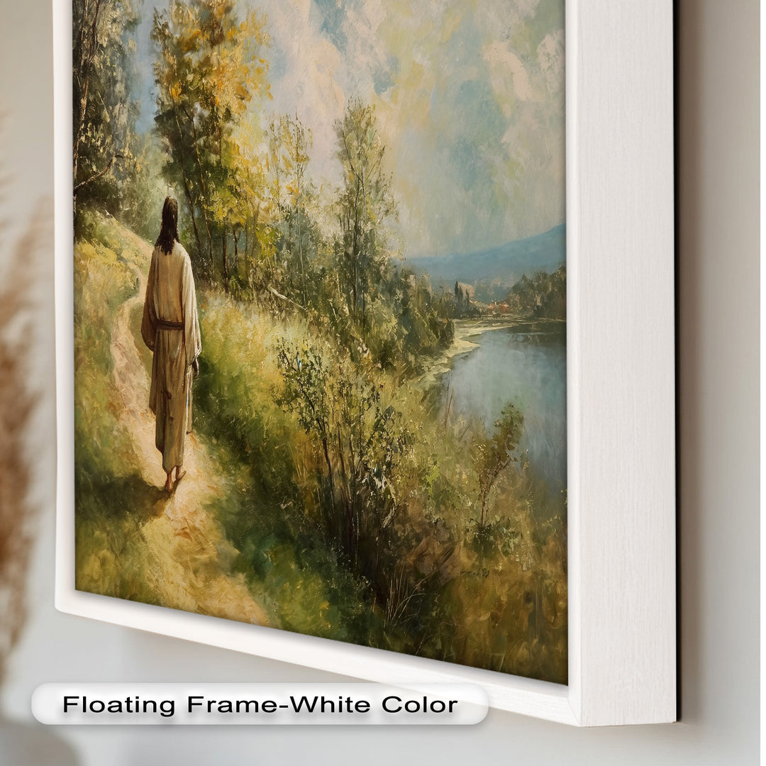 Jesus Walking on Path – Religious Oil Painting
