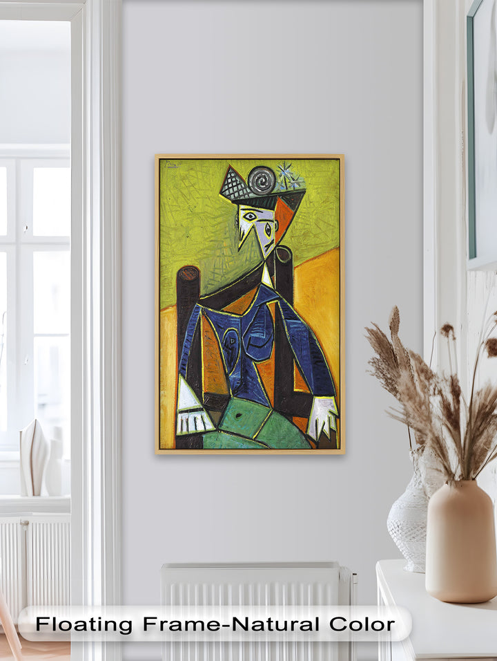 Woman in a Spiral Hat – Picasso-Style Cubist Oil Painting