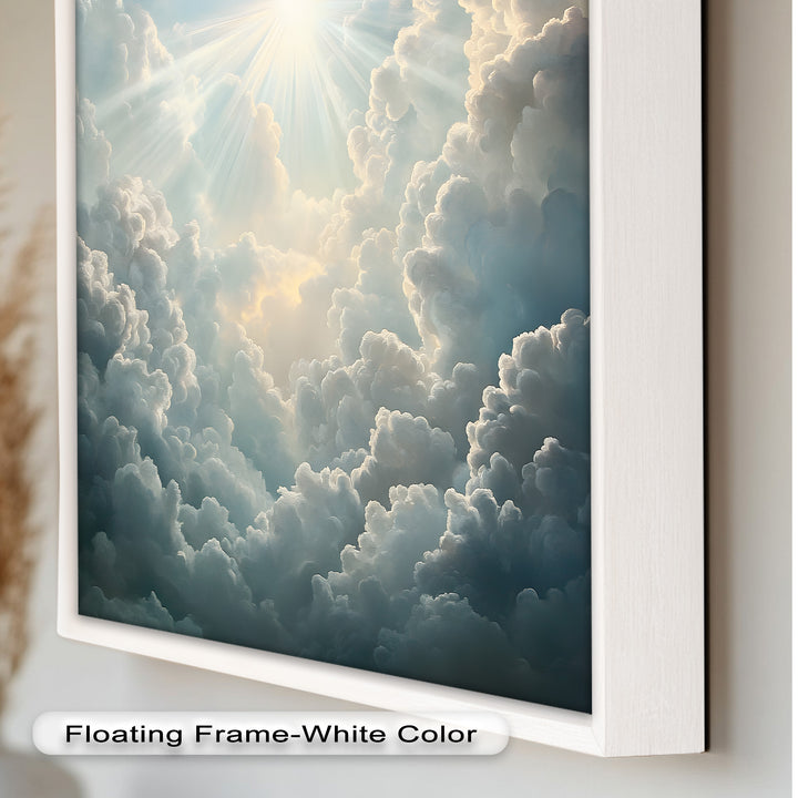 Sonne scheint durch Wolken – Ölgemälde „Strahlender Himmel“