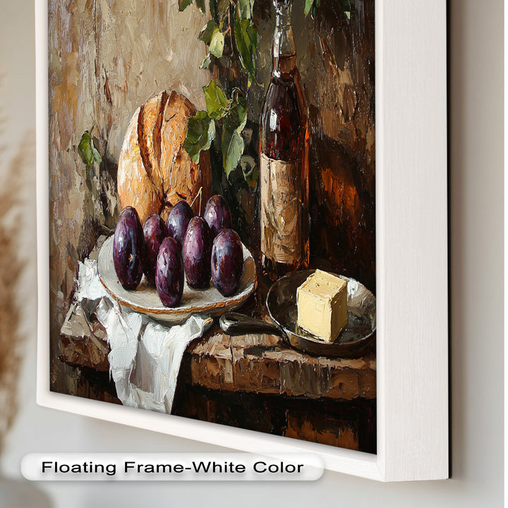 Farmhouse Kitchen Plum & Bread – Still Life Oil Painting