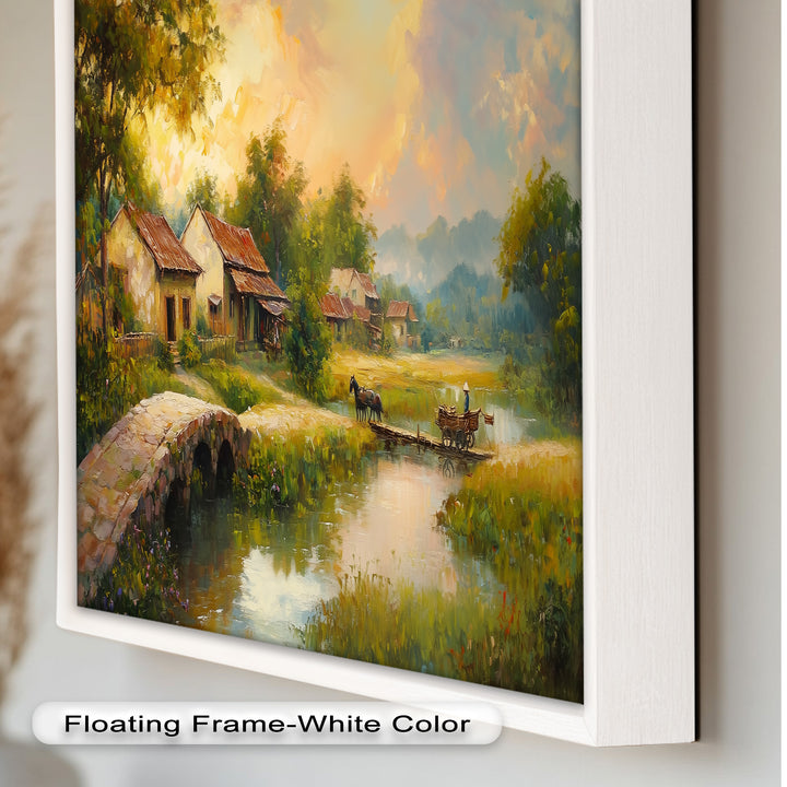 Landscape in Autumn – Serene Countryside Oil Painting