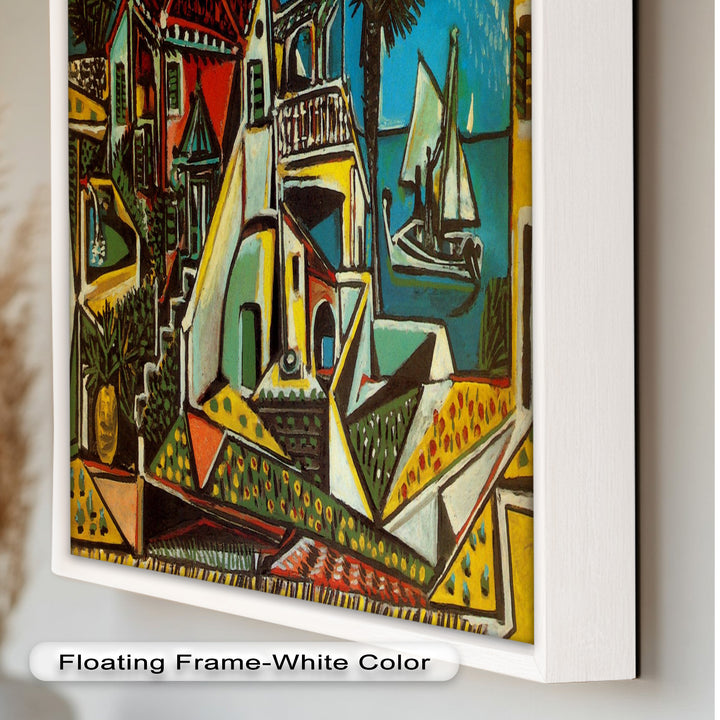 Mediterranes Dorf von Pablo Picasso – Küsten-Ölgemälde