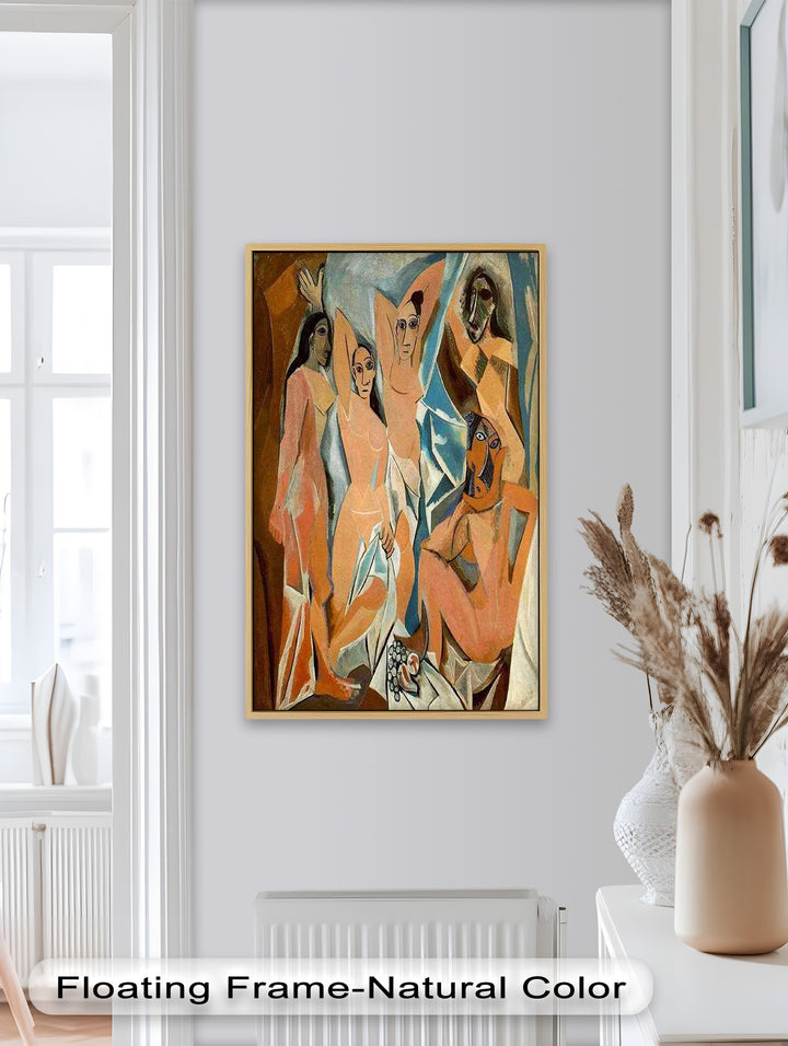 Echoes of Les Demoiselles – Picasso-Inspired Cubist Nude Figures Oil Painting