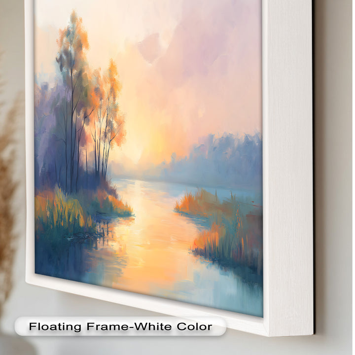 Sunrise on a Cold Morning – Framed Landscape Oil Painting
