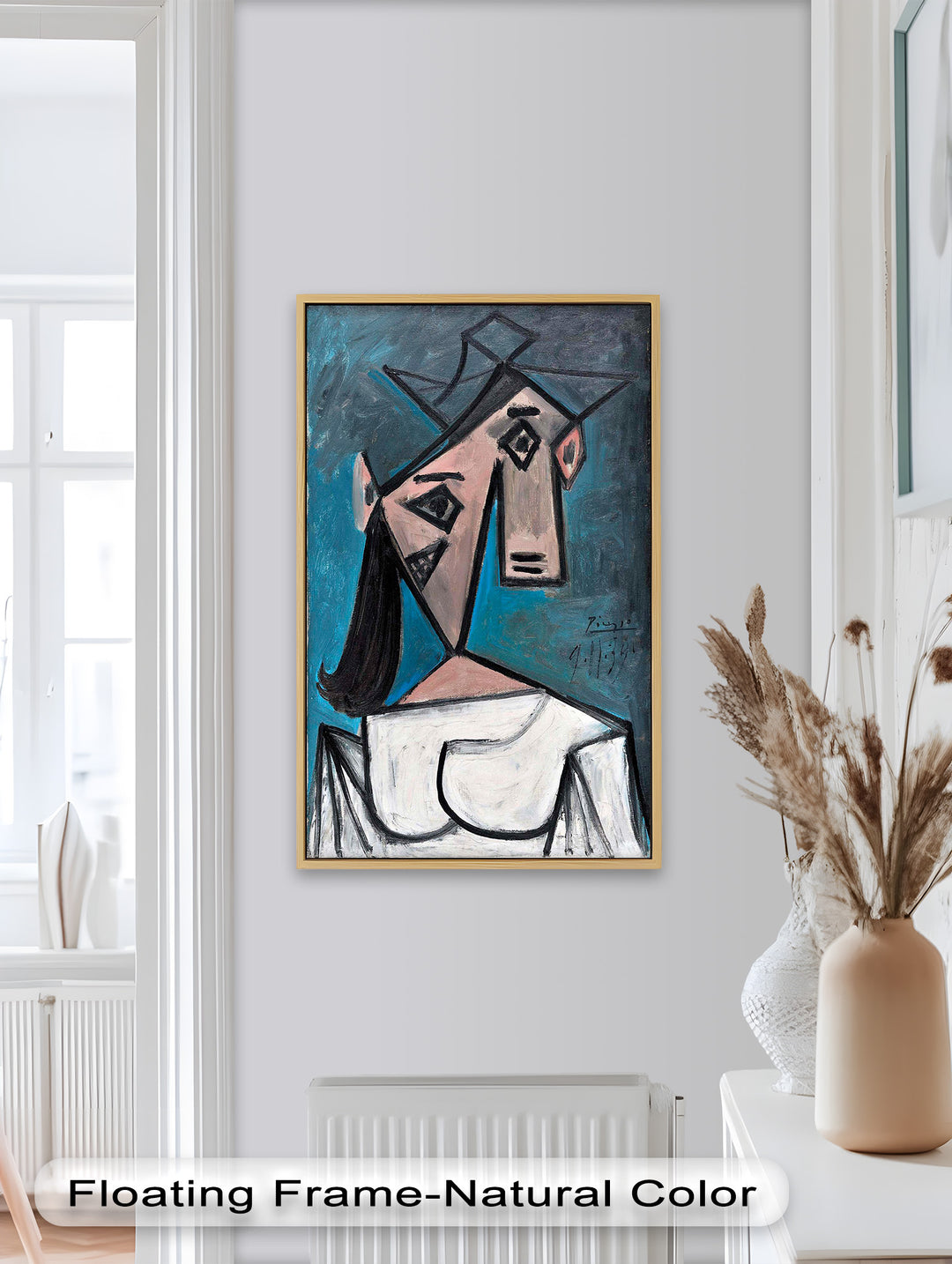Angular Expression – Cubist Woman in White Dress Picasso Oil Painting